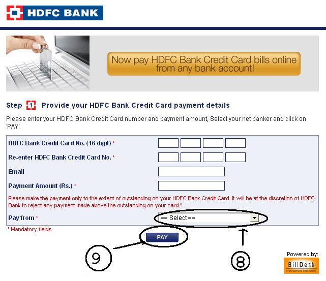 Hdfc Credit Card Payment Online Through Other Bank
