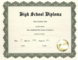 High School Diploma Certificate Fancy Design Templates