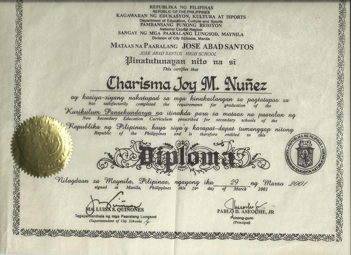 High School Diploma Philippines