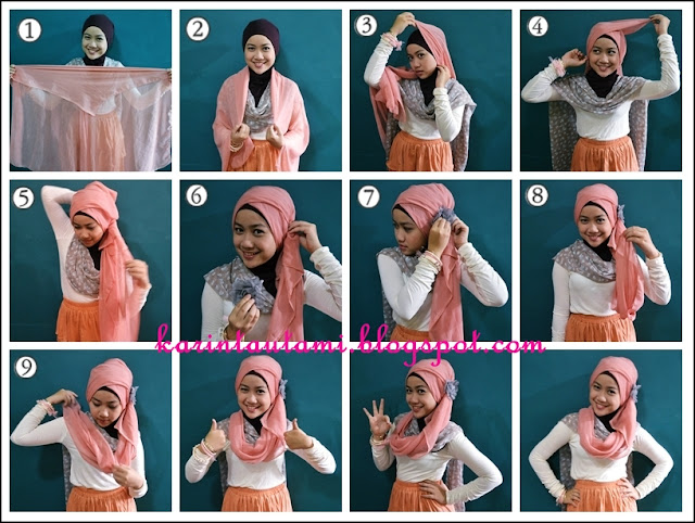 Hijab Tutorial Segi Empat Paris