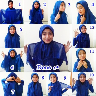 Hijab Tutorial Segi Empat Untuk Wajah Bulat