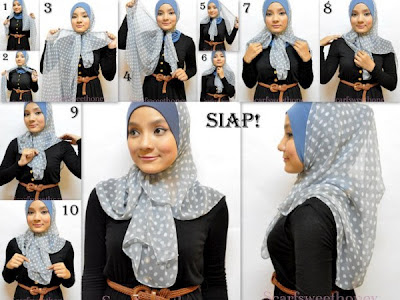 Hijab Tutorial Segi Empat Untuk Wajah Bulat