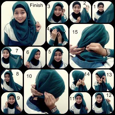Hijab Tutorial Segi Empat Untuk Wajah Bulat