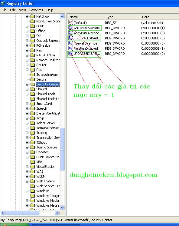 Hklm Software Microsoft Security Center Antivirusdisablenotify