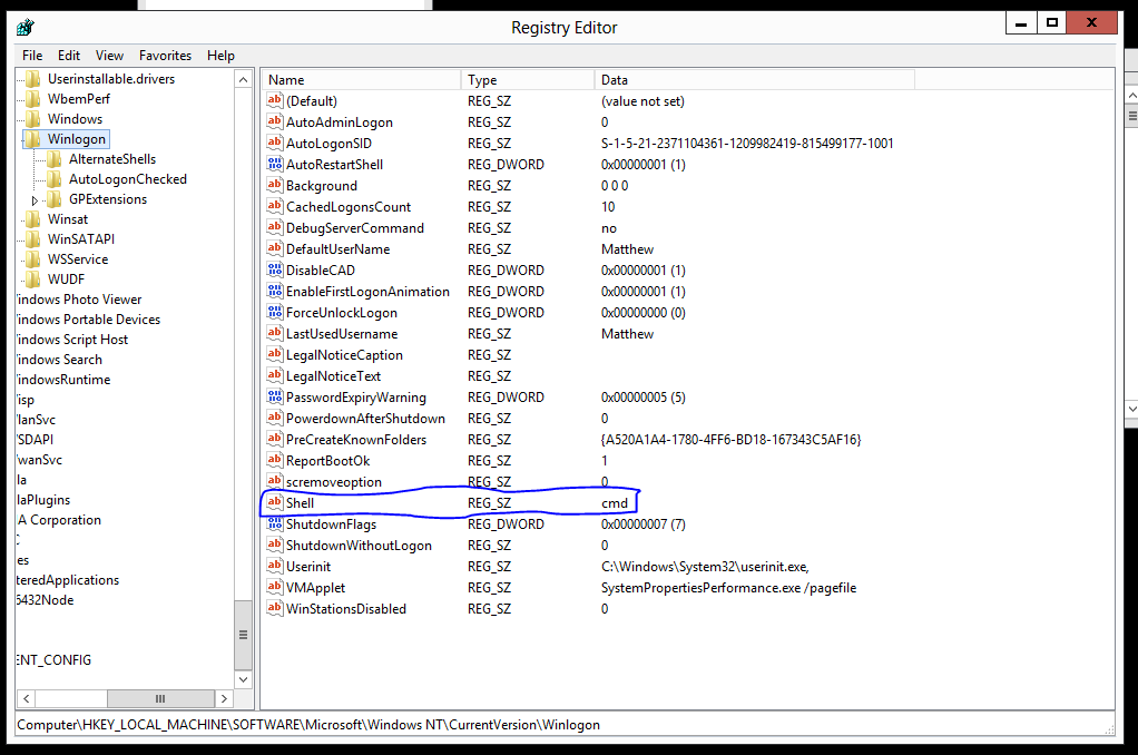 Hklm Software Microsoft Windowsnt Currentversion Winlogon