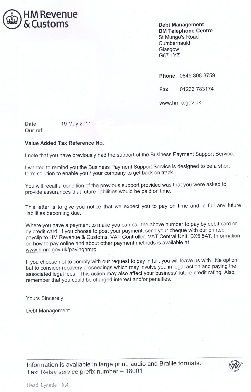 Hmrc Letter Of Offer