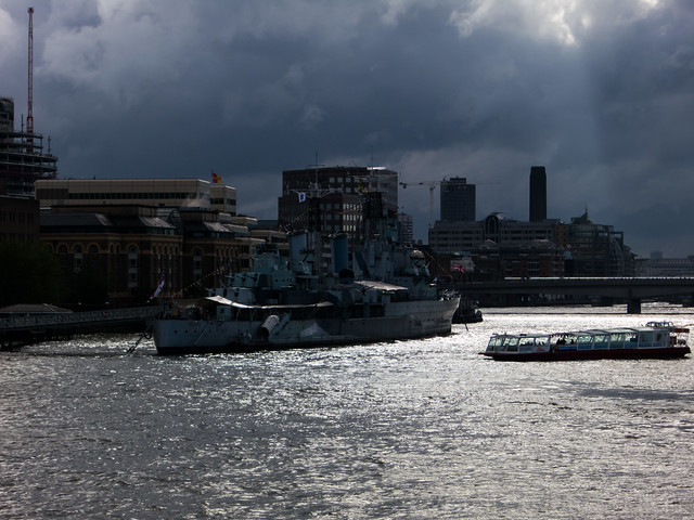 Hms Belfast Guns Aimed