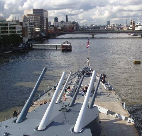 Hms Belfast Guns Aimed Scratchwood