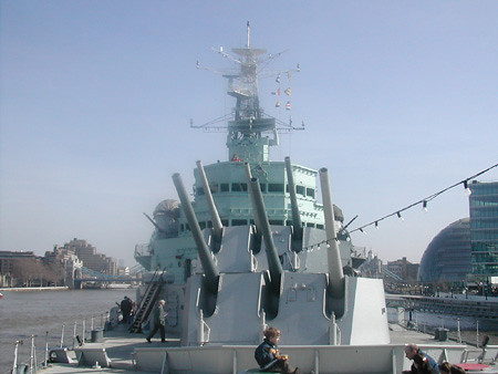 Hms Belfast Guns Pointed At