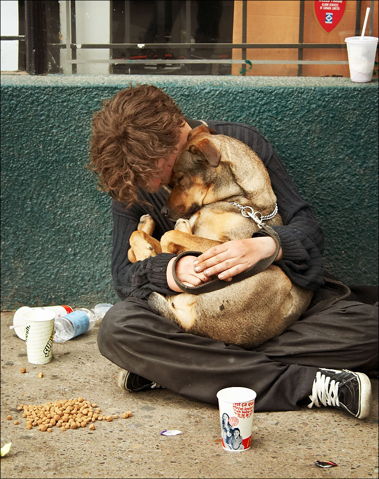Homeless Man And His Dog