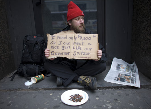 Homeless Man With Sign