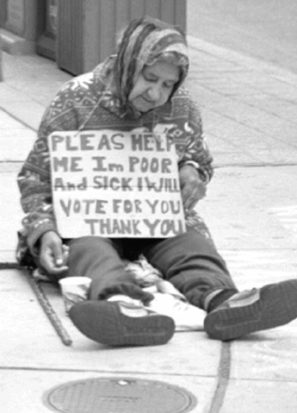 Homeless Man With Sign
