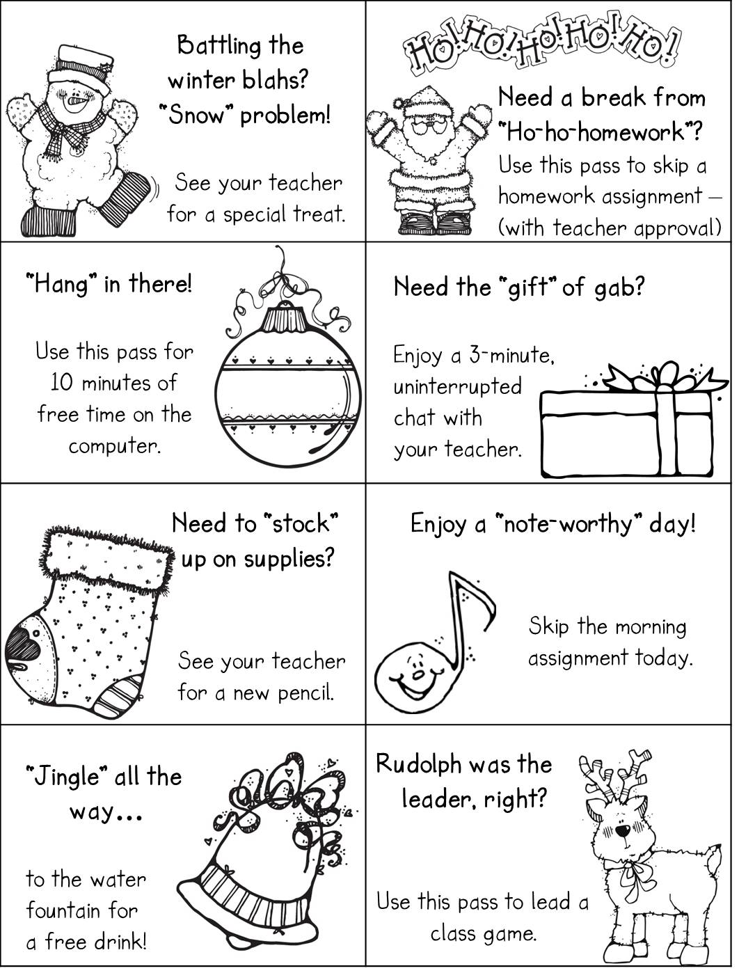 Homework Pass Printable