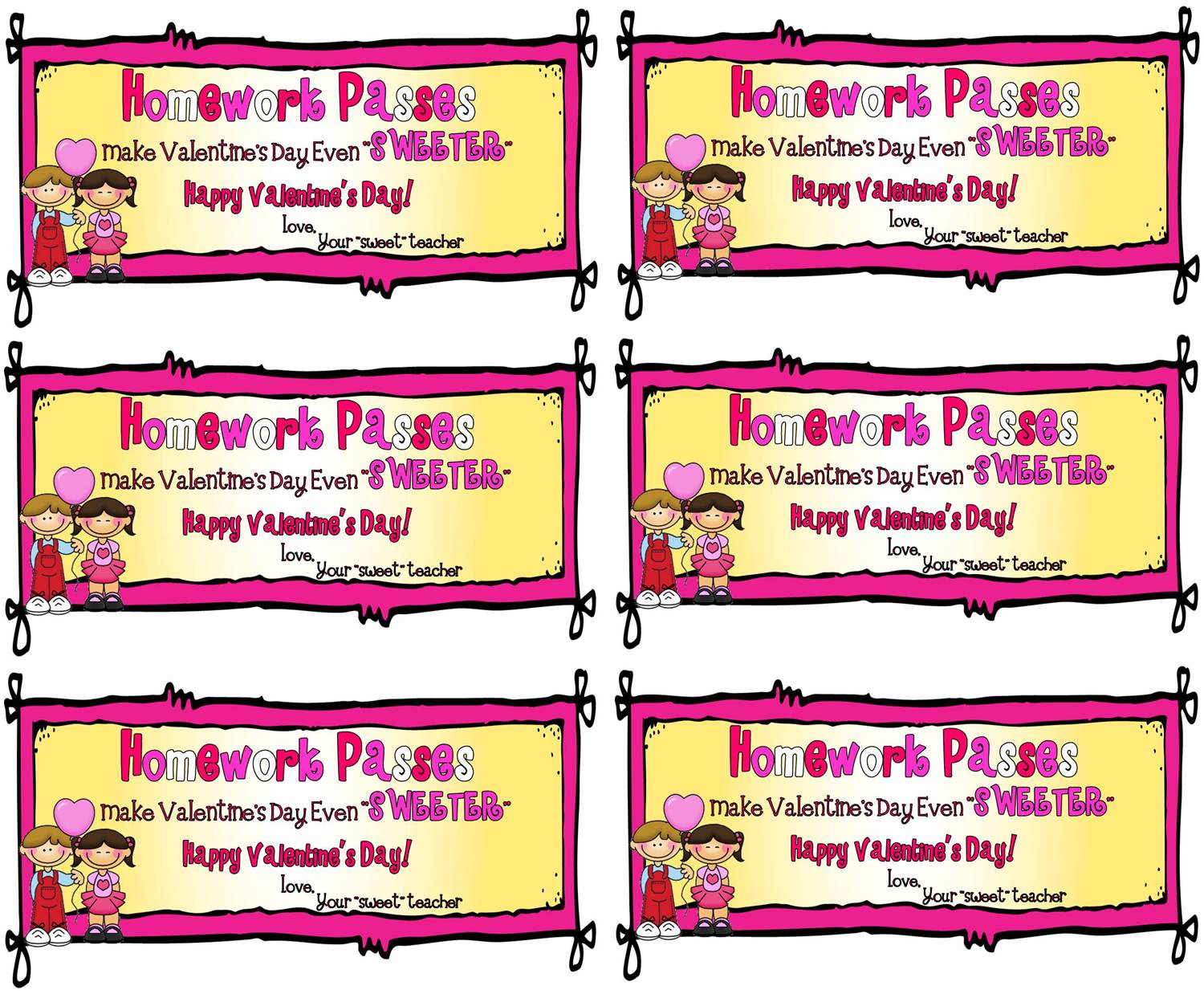 Homework Pass Printable