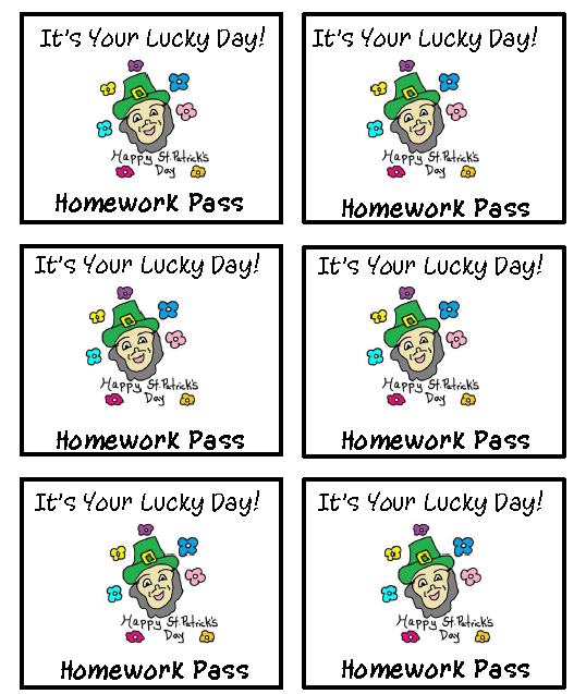 Homework Pass Printable