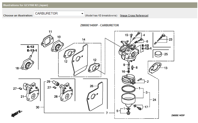 Honda Gcv160 Carburetor Diagram