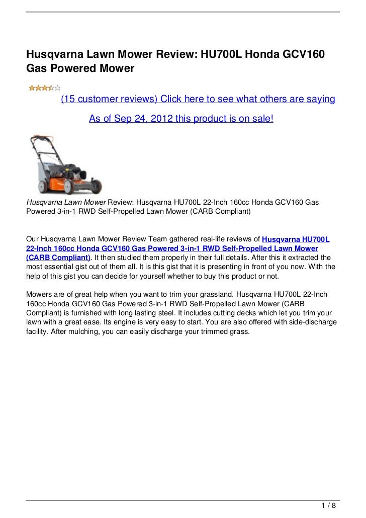 Honda Gcv160 Lawn Mower Owners Manual