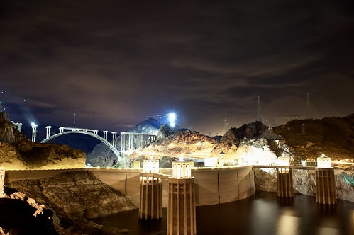 Hoover Dam Bridge Night