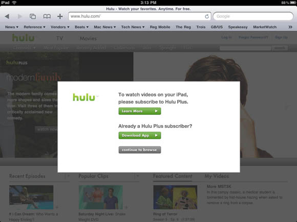 Hulu Plus Application
