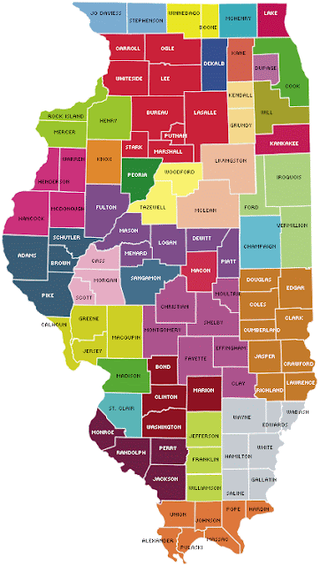 Illinois County Map With Major Cities