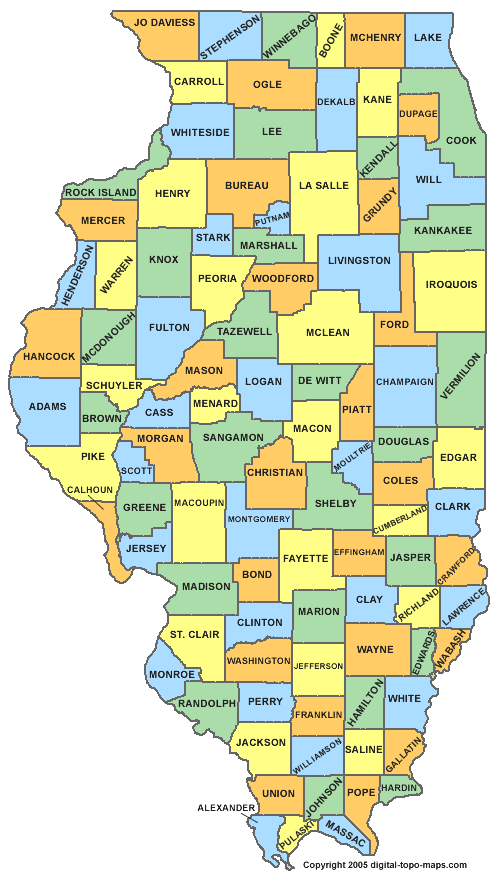 Illinois County Map With Towns