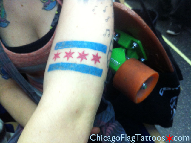 Illinois Flag Tattoo
