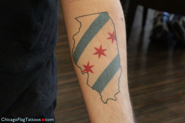 Illinois Flag Tattoo