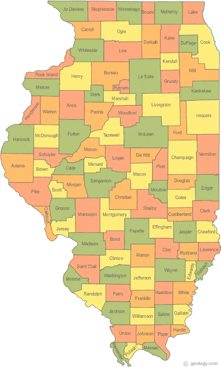 Illinois Map By County