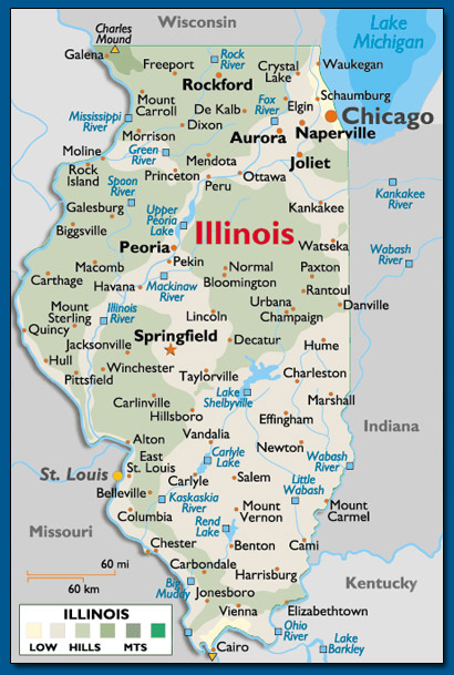 Illinois Map With Cities And Towns