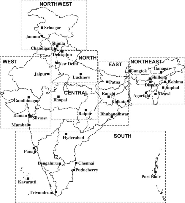 India Map With States And Capitals Black And White