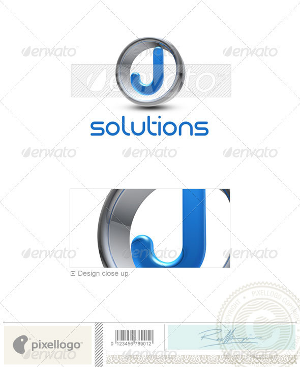 J Logo 3d