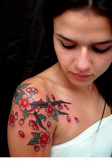 Japanese Cherry Blossom Tattoo Designs For Women