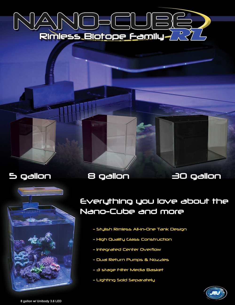 Jbj Nano Cube Rl Rimless Biotope Aquarium