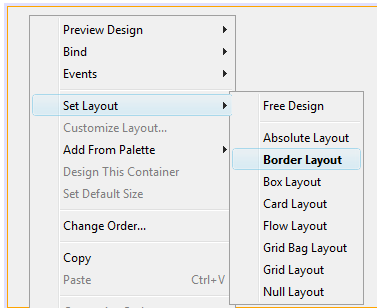 Jframe Layout Options