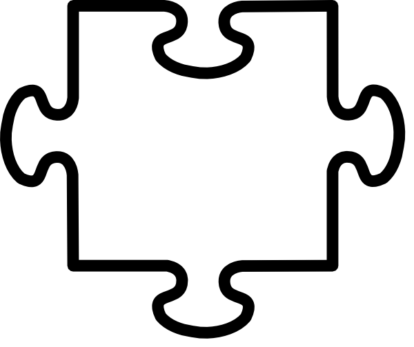 Jigsaw Piece Outline White