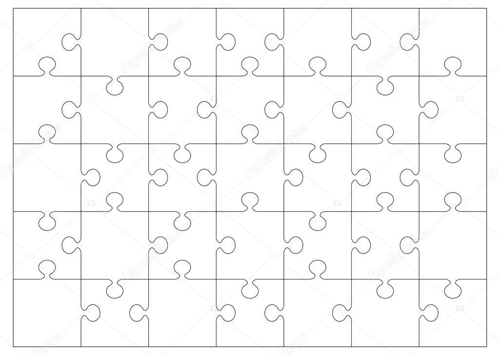 Jigsaw Piece Outline White