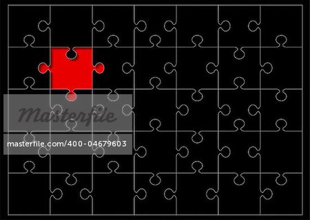 Jigsaw Piece Outline White