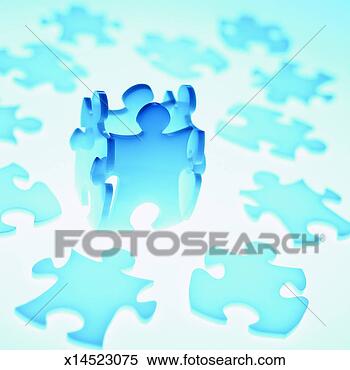 Jigsaw Puzzle Pieces Scattered