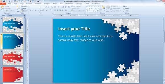 Jigsaw Puzzle Template Powerpoint