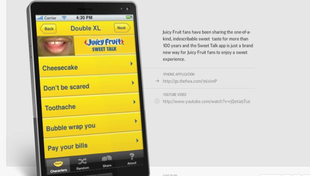 Juicy Fruit Sweet Talk App For Android