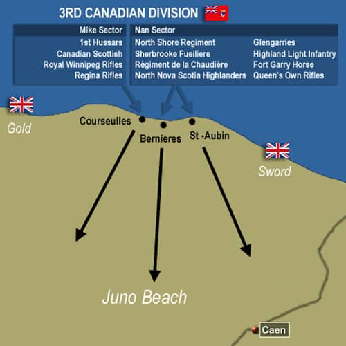 Juno Beach Normandy Map