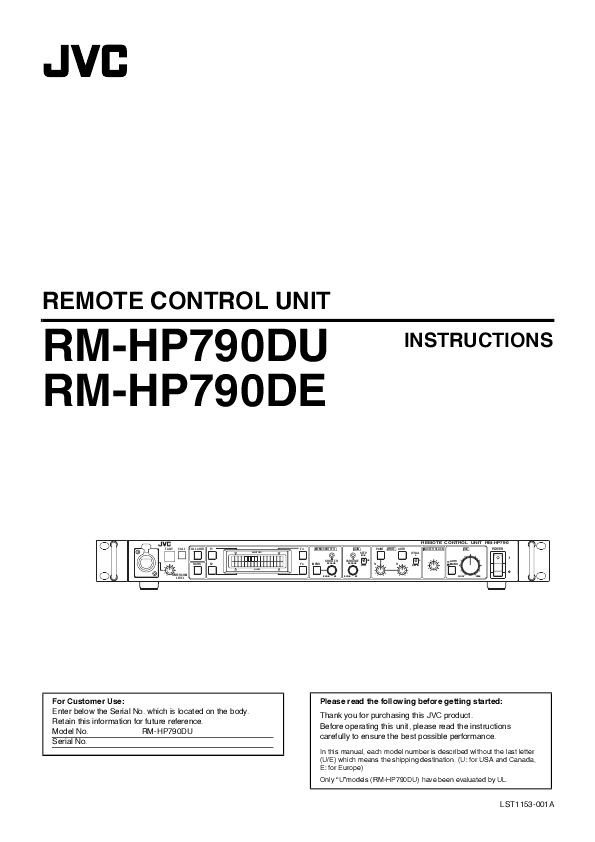 Jvc Tv Remote Control Manual