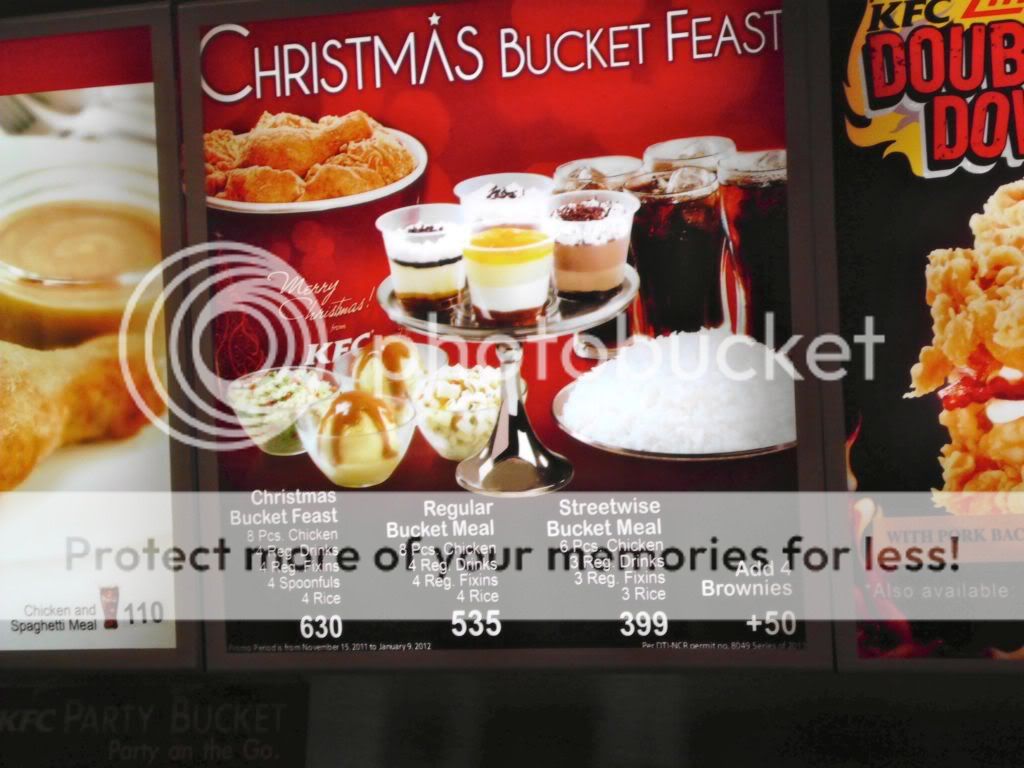 Kfc Bucket Meal Price List