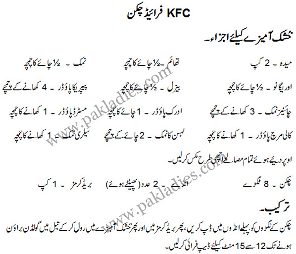 Kfc Chicken Recipe Urdu