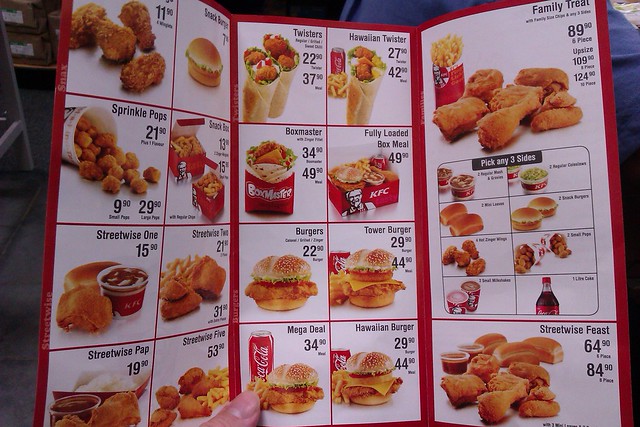 Kfc Menu Prices 2013