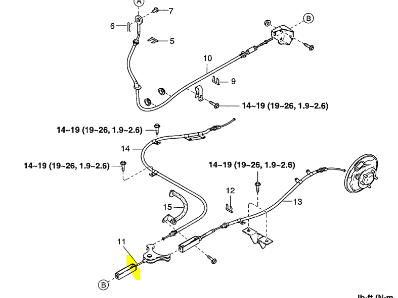 Kia Sedona Handbrake Cable