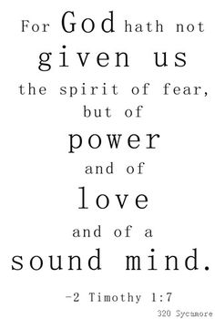 Kjv God Has Not Given Us A Spirit Of Fear