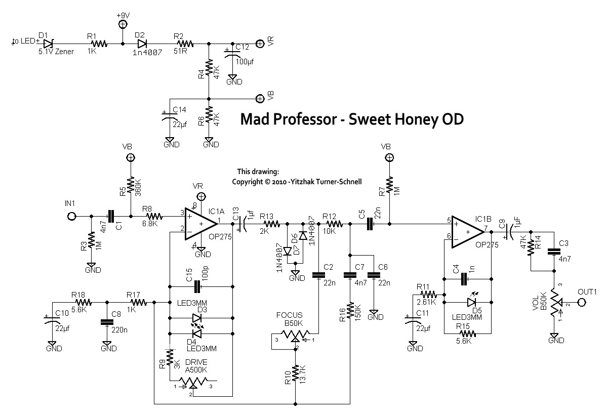 Klon Centaur Overdrive Schematics