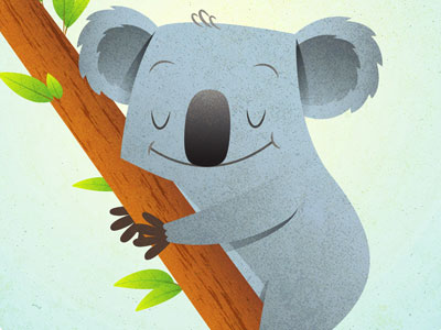 Koala Cartoon On Tree