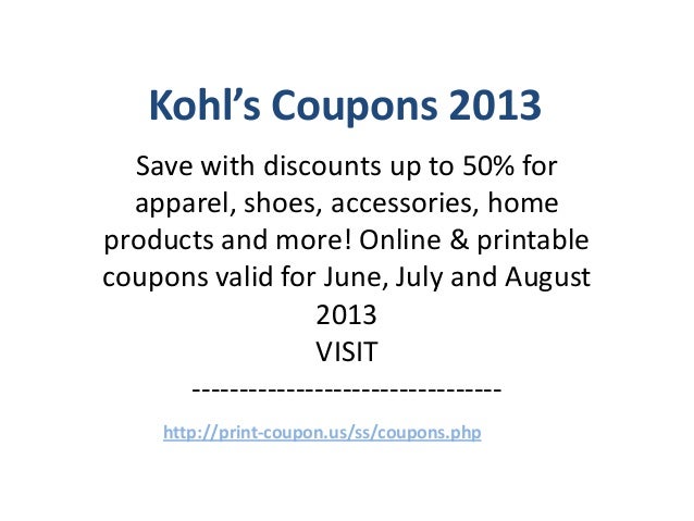 Kohls Coupons 2013 July